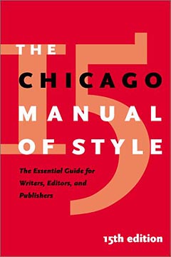 The Chicago Manual of Style, 15th edition: jacket image