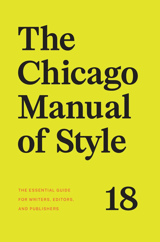 The Chicago Manual of Style, 18th edition: jacket image